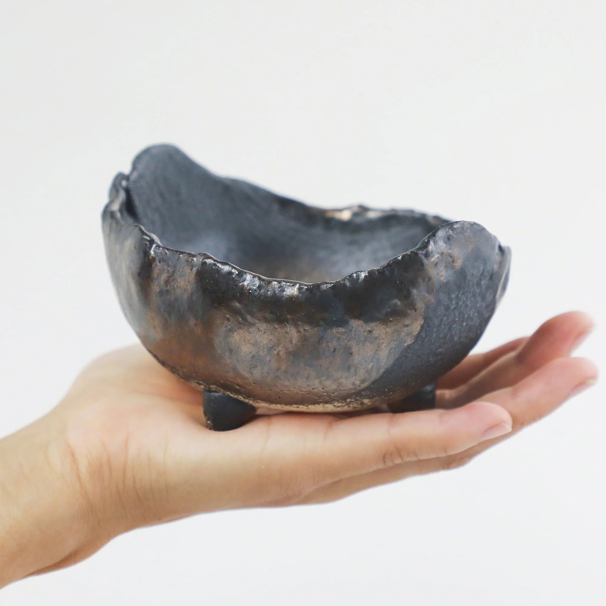 Japansk bonsai krukke, håndlavet, sort