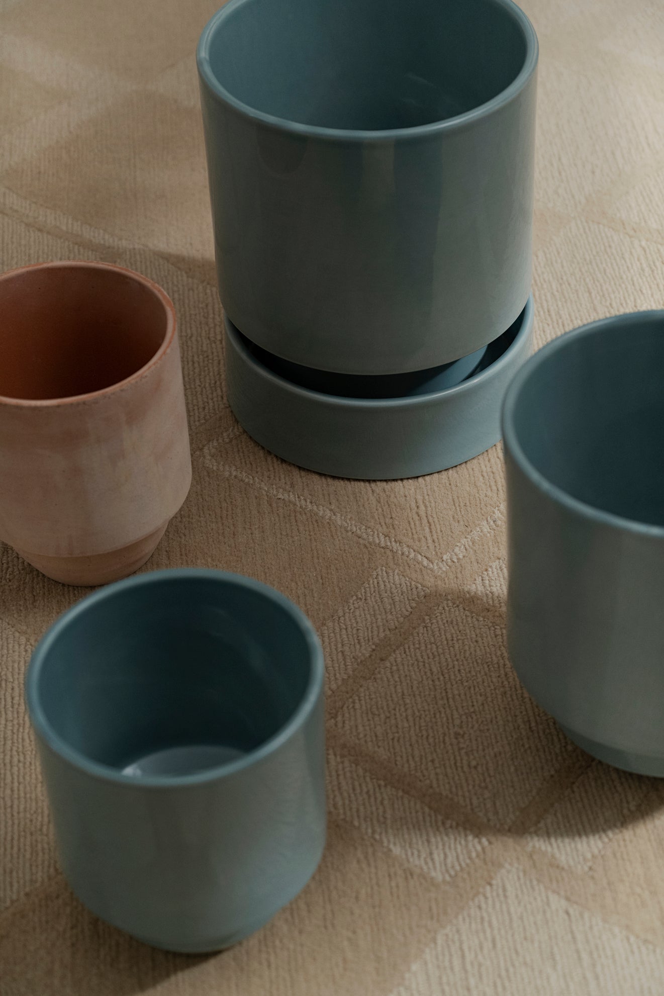 Hoff underskål, glaseret Misty Blue