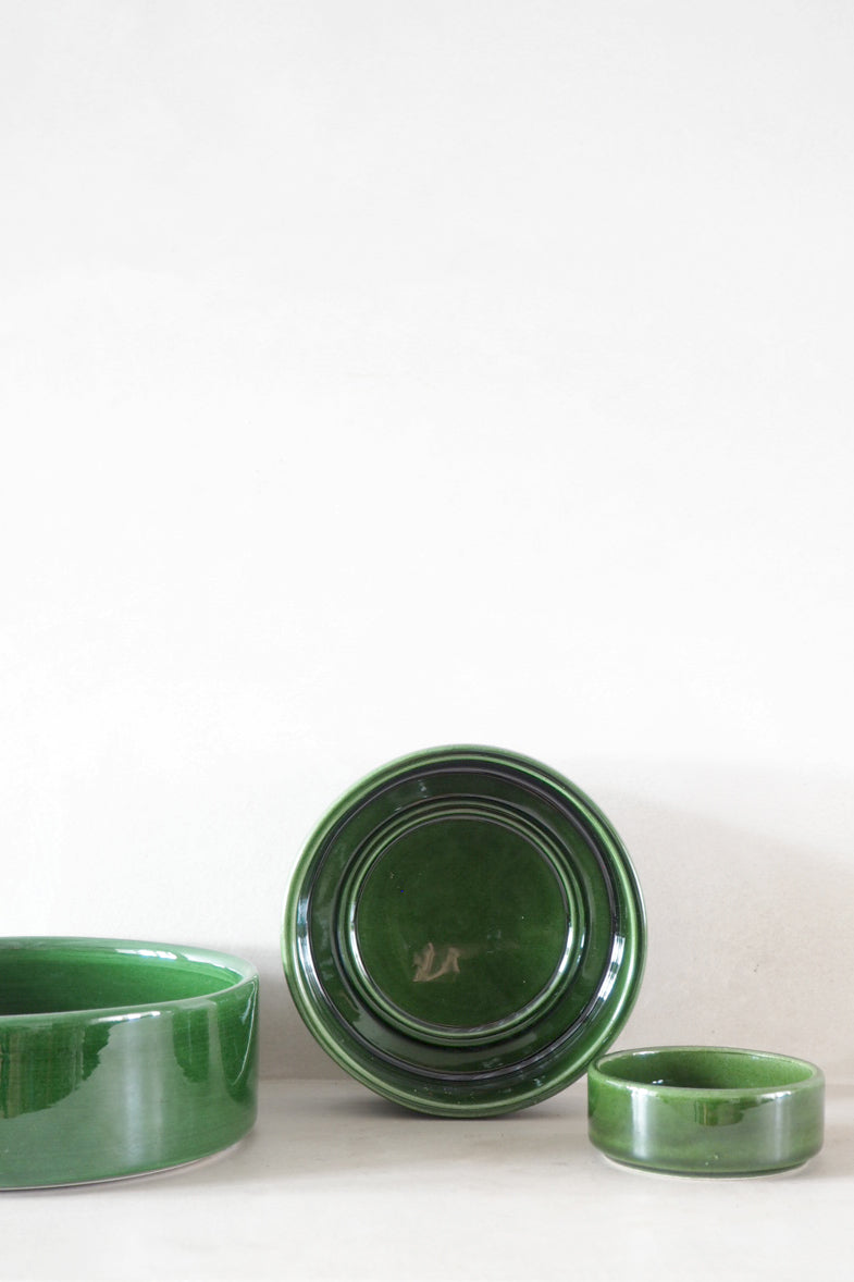Hoff underskål, glaseret grøn