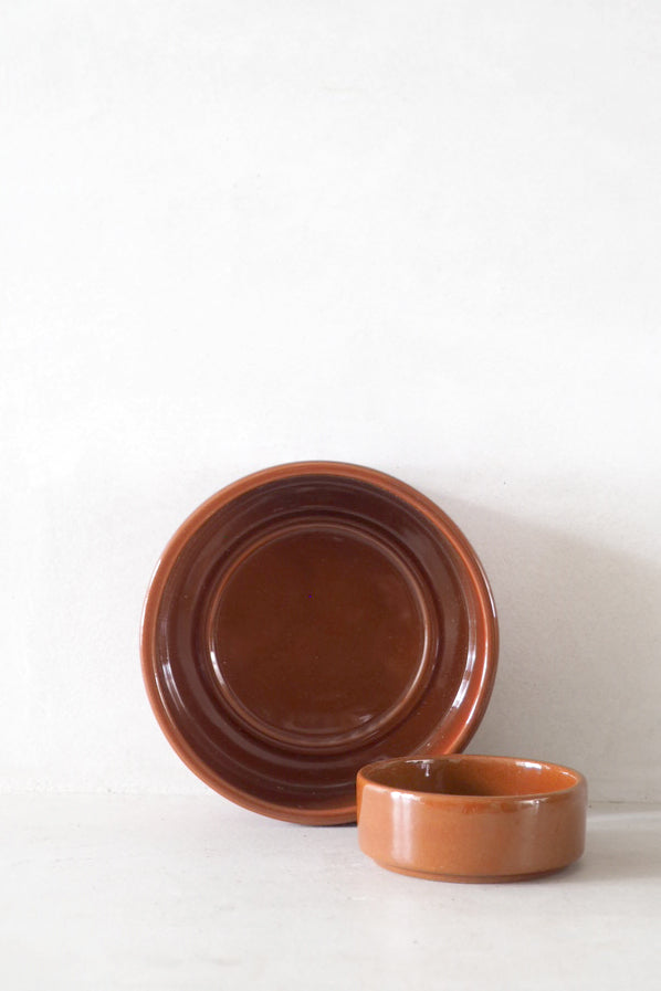 Hoff underskål, glaseret rustrød