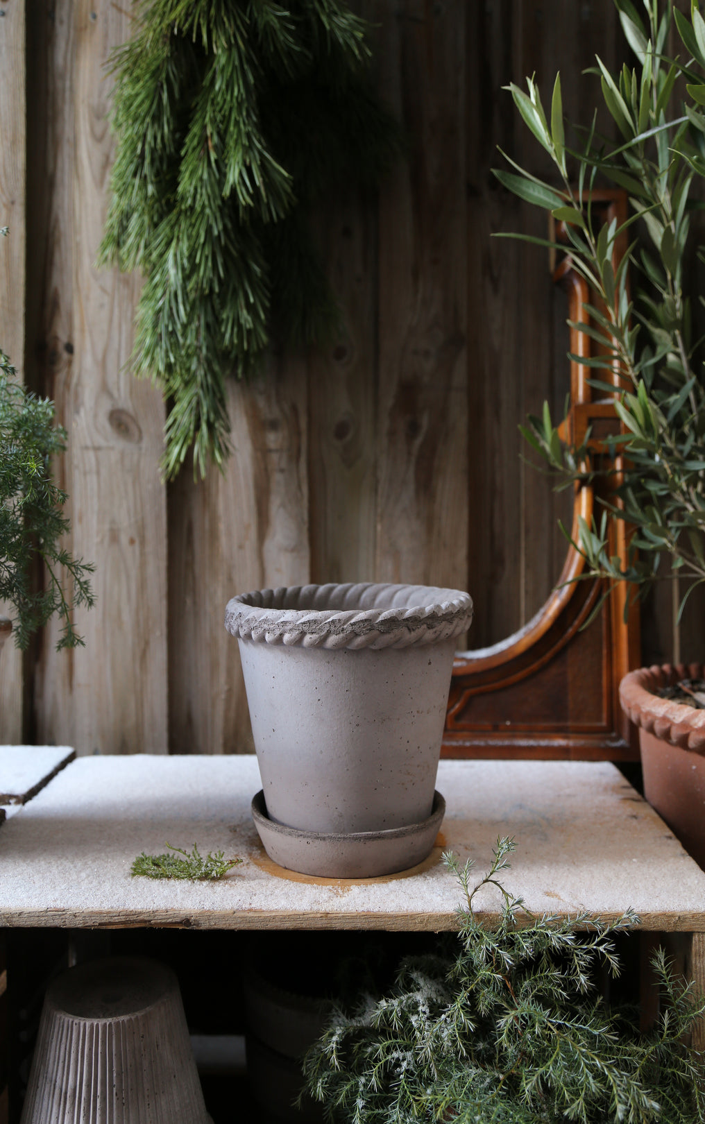 Emilia krukke, raw grey