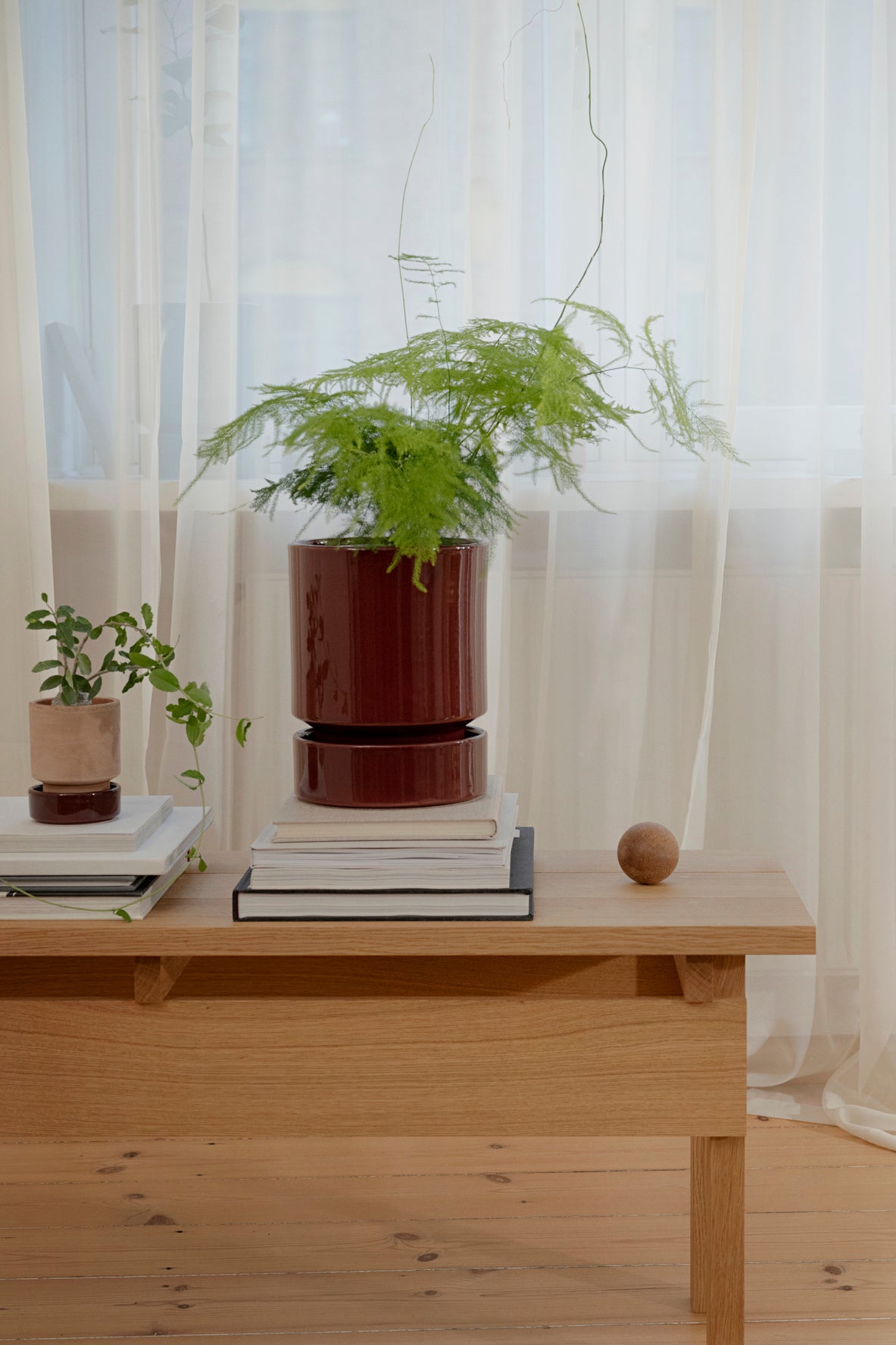 Hoff underskål, glaseret Burgundy