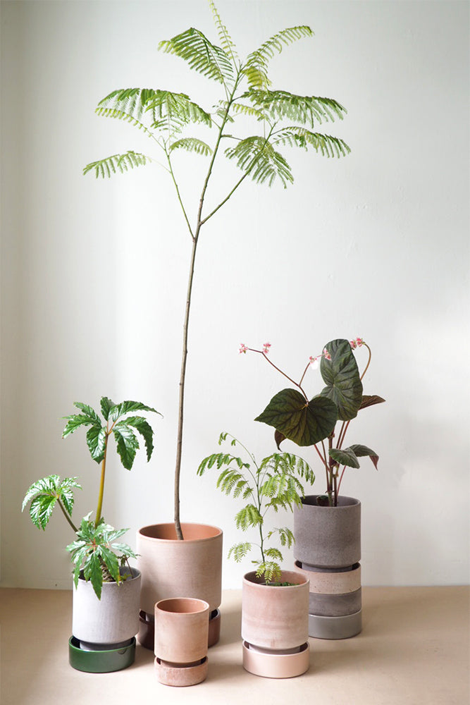 Hoff krukke, raw rosa + rosa underskål, gulvkrukke