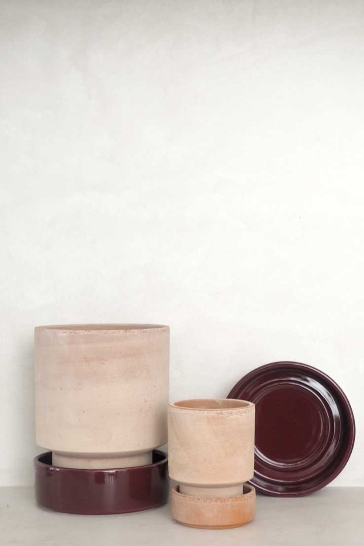 Hoff underskål, glaseret Burgundy