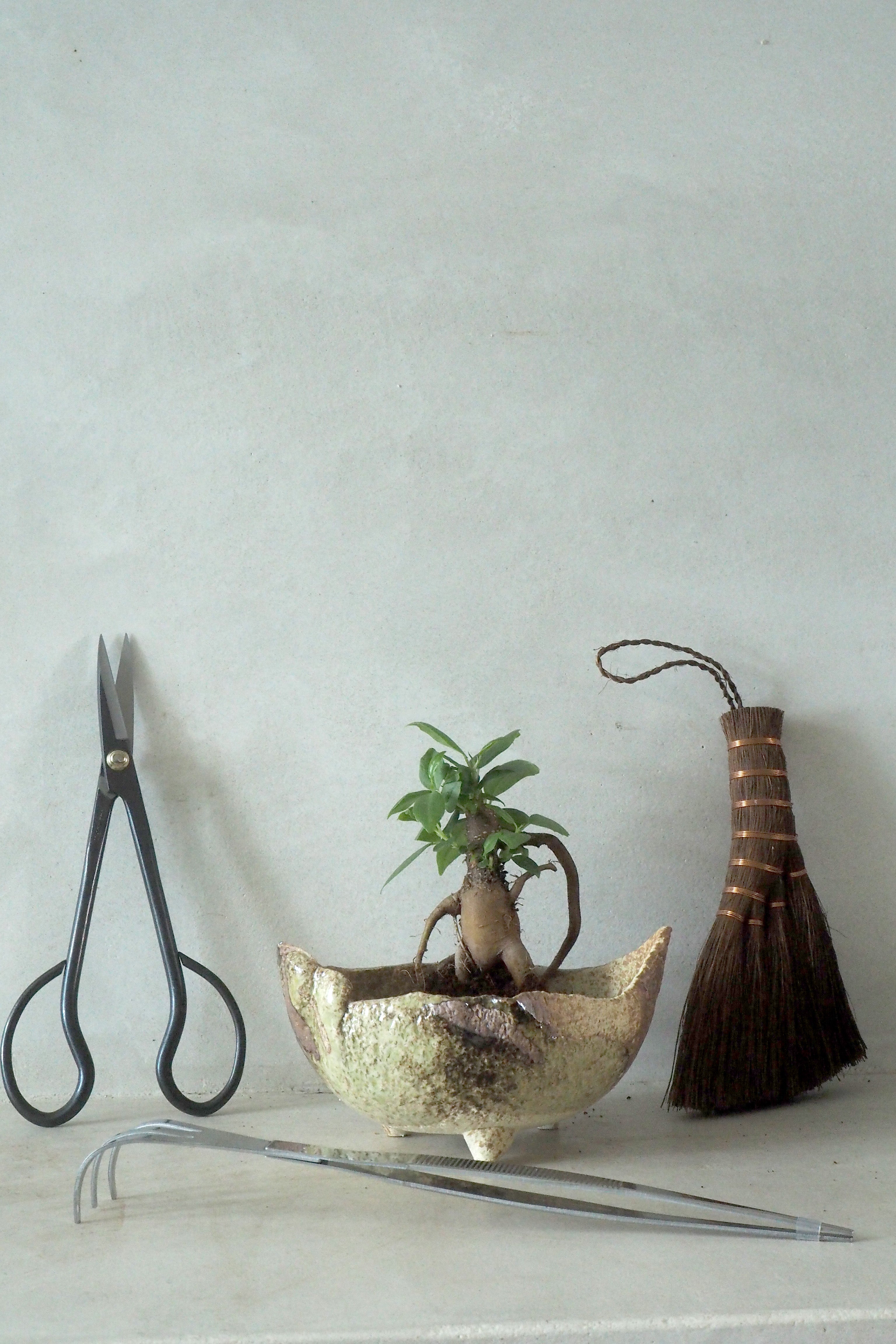 Japansk bonsai krukke, håndlavet, brun