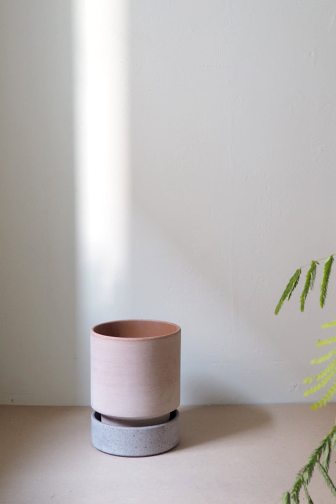 Hoff krukke, raw rosa + raw grey underskål, gulvkrukke